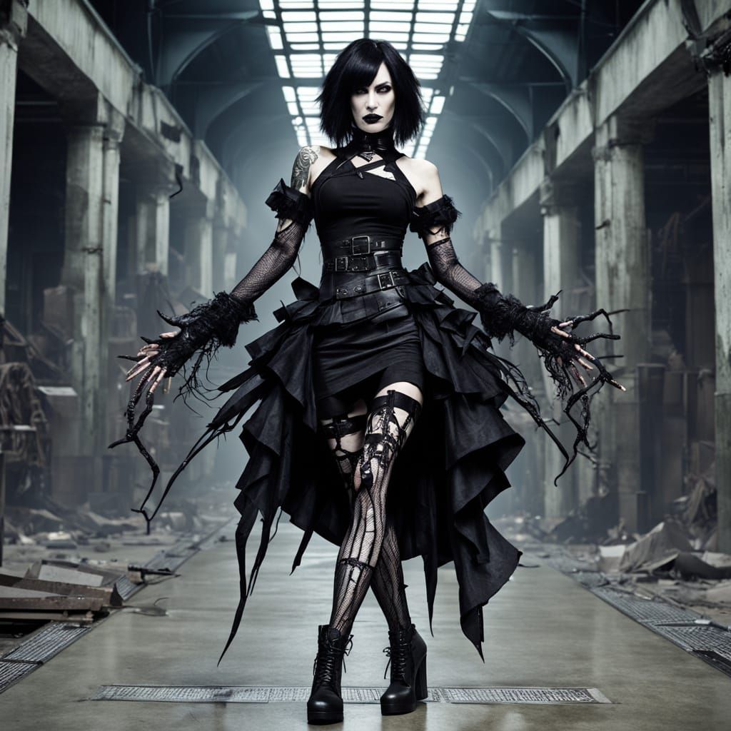 Gothic Cross-Dresser Flirting with Death in Dystopian Future