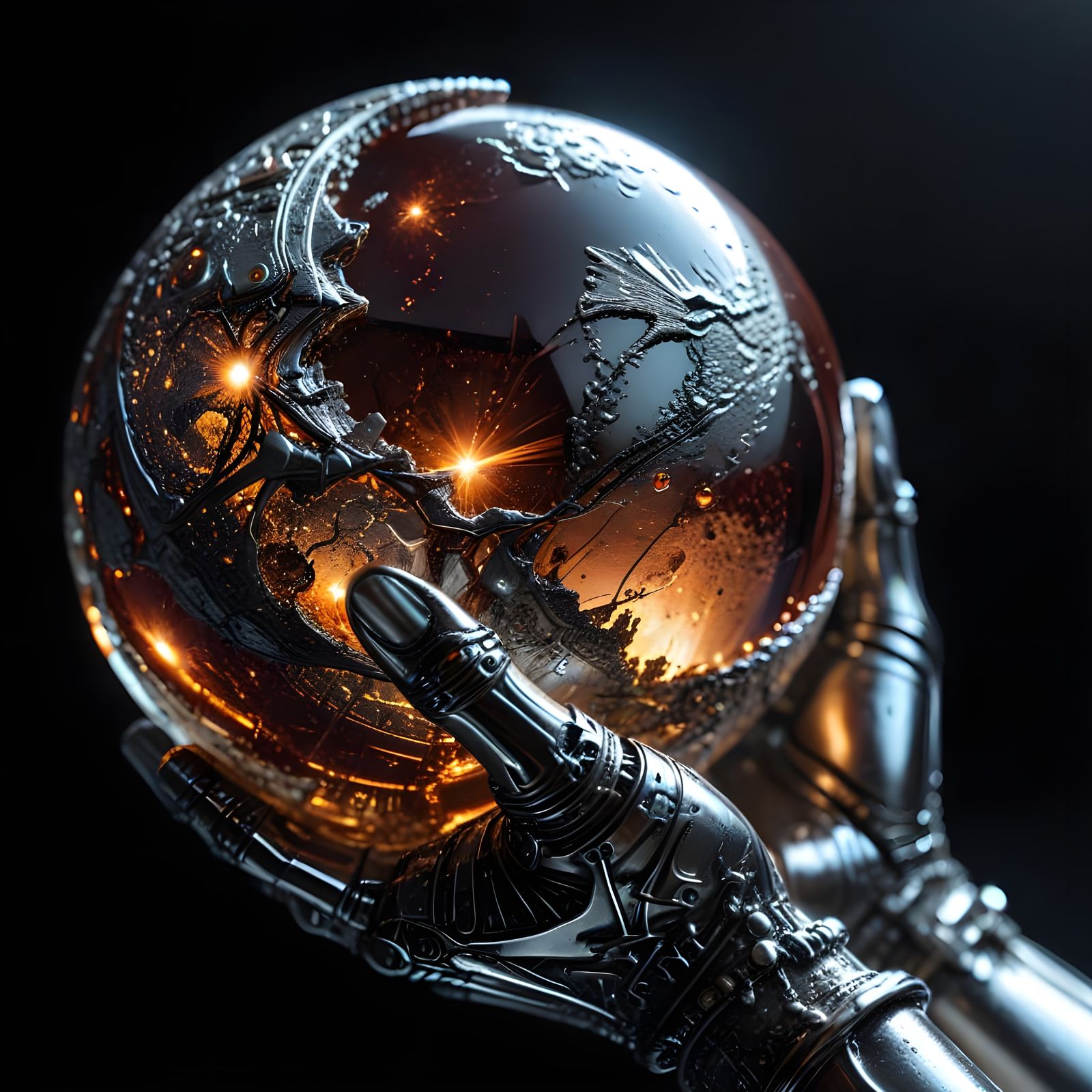 Chrome Android Hand Holding Chrome Moon