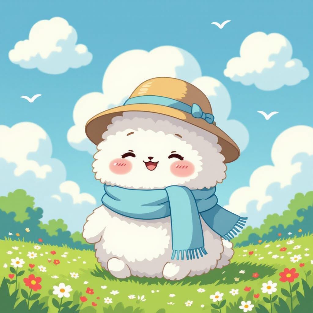 Whimsical Cloud Discussing Beautiful Weather