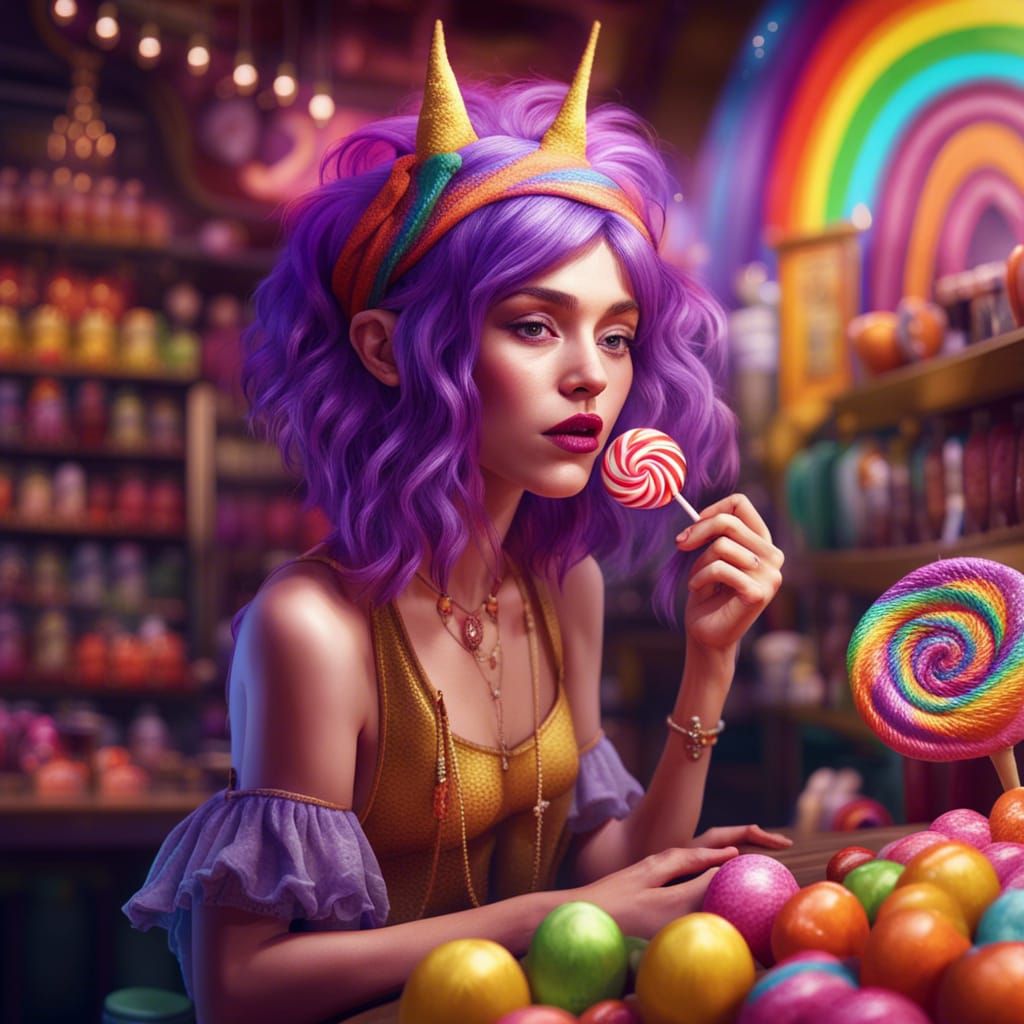 Candy Shop Fairy with Rainbow Dress