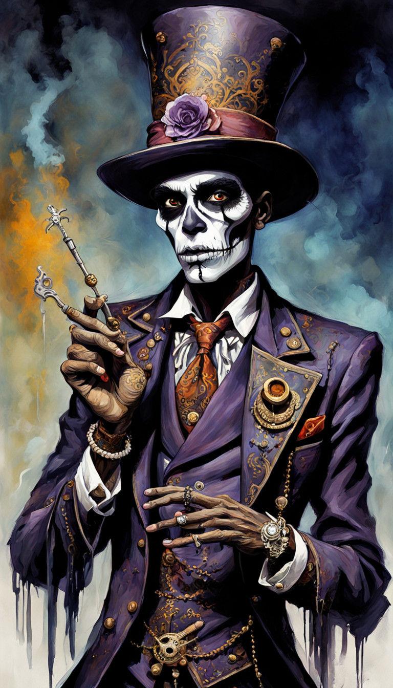 Baron Samedi in Vibrant Vaudou Digital Art