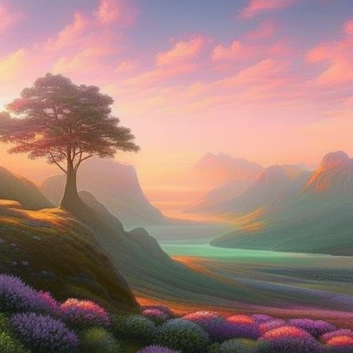 Ethereal Fantasy World: Realistic Digital Landscape