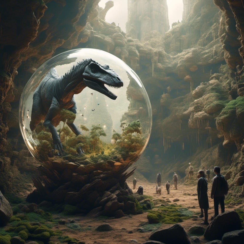Journey to Earth's Core in Glass, Hyperdetailed Art