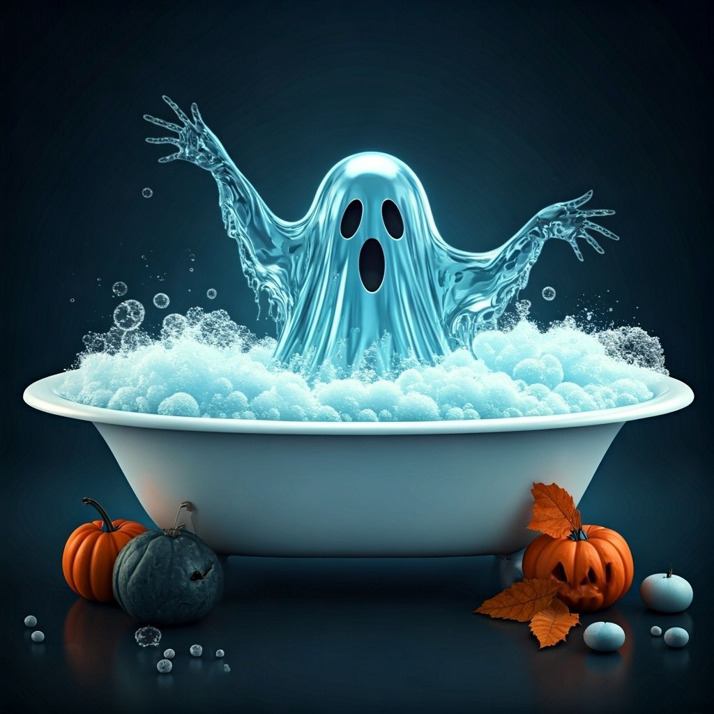Transparent Water Ghost Enjoys Bubble Bath