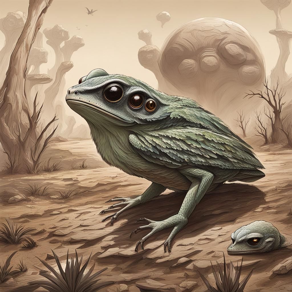 Exoplanet Frogmouths: Speculative Alien Concept Art