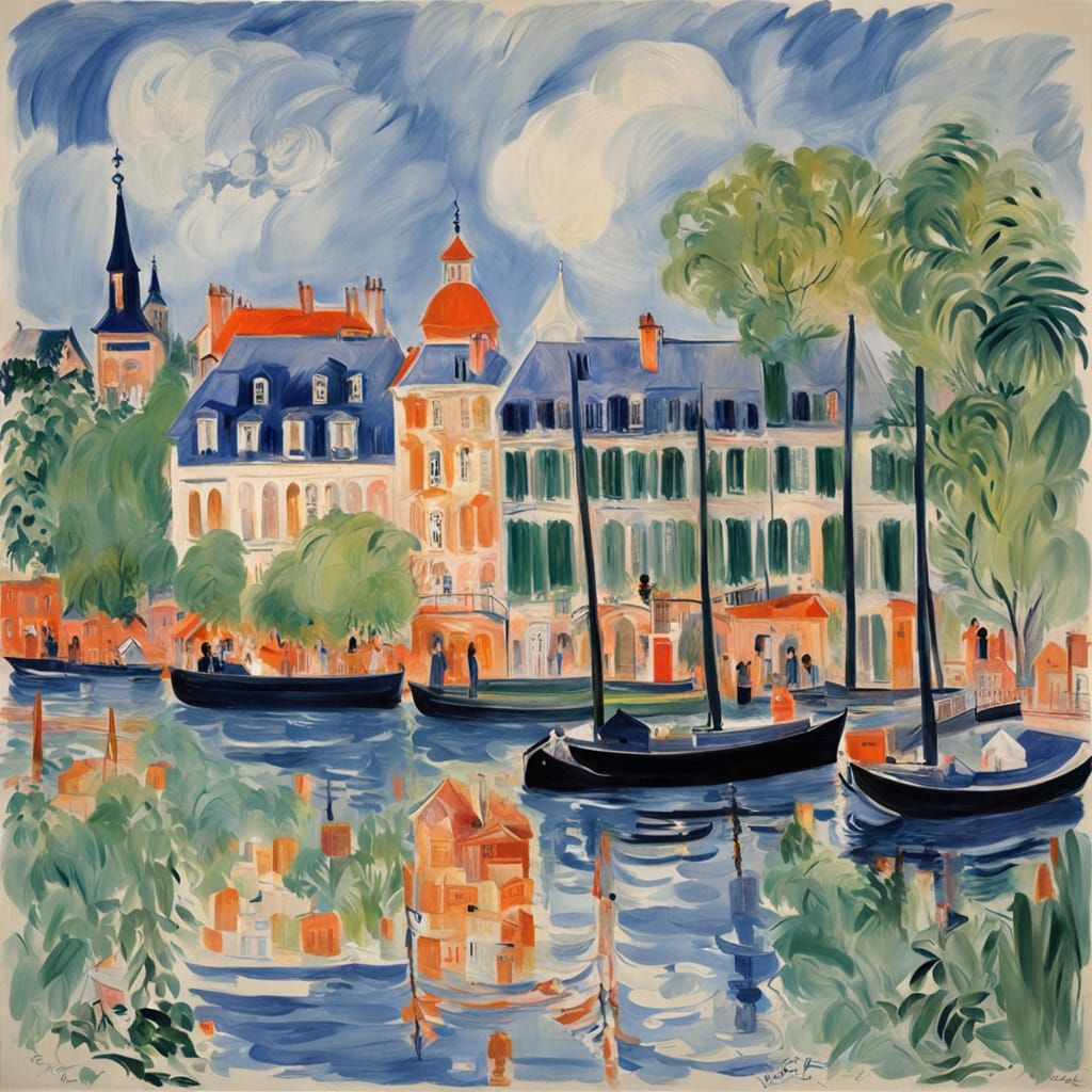 Artistic Collaboration in Vibrant Fauvist Style