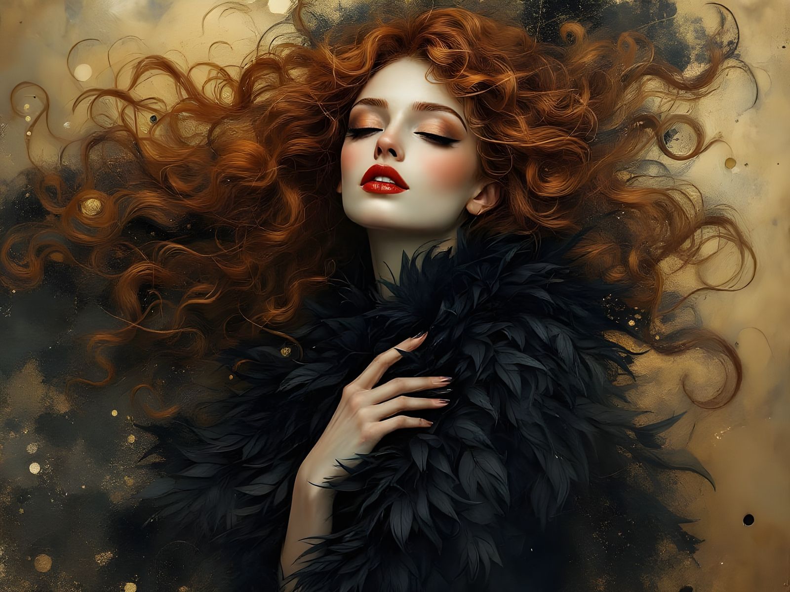 Ethereal Beauty in Luxurious Black Feathers