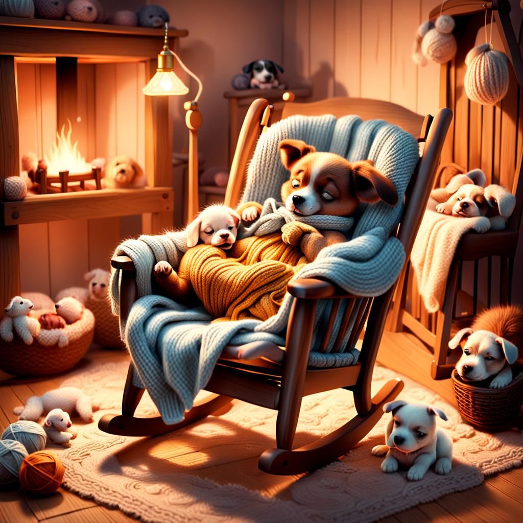 Cozy Domestic Scene in Pixar Animation Style