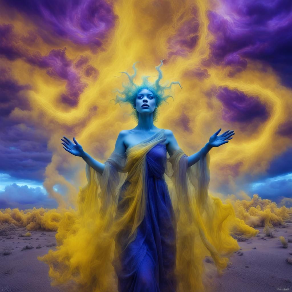 Mystic Spirits in a Double Exposure Landscape