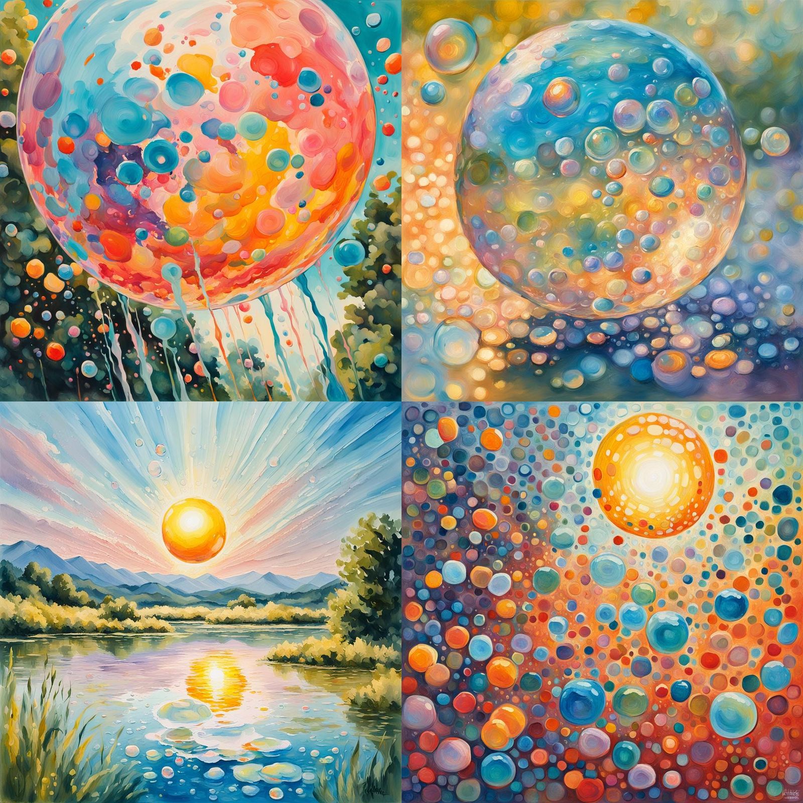 Gouache Bubble in Impressionist Style