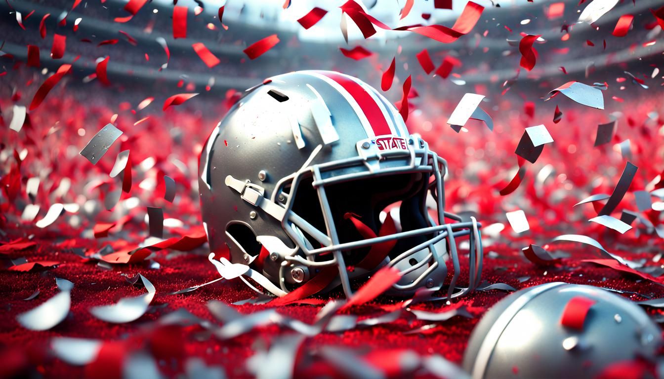 Ohio State Buckeyes Victory in Matte Painting Style