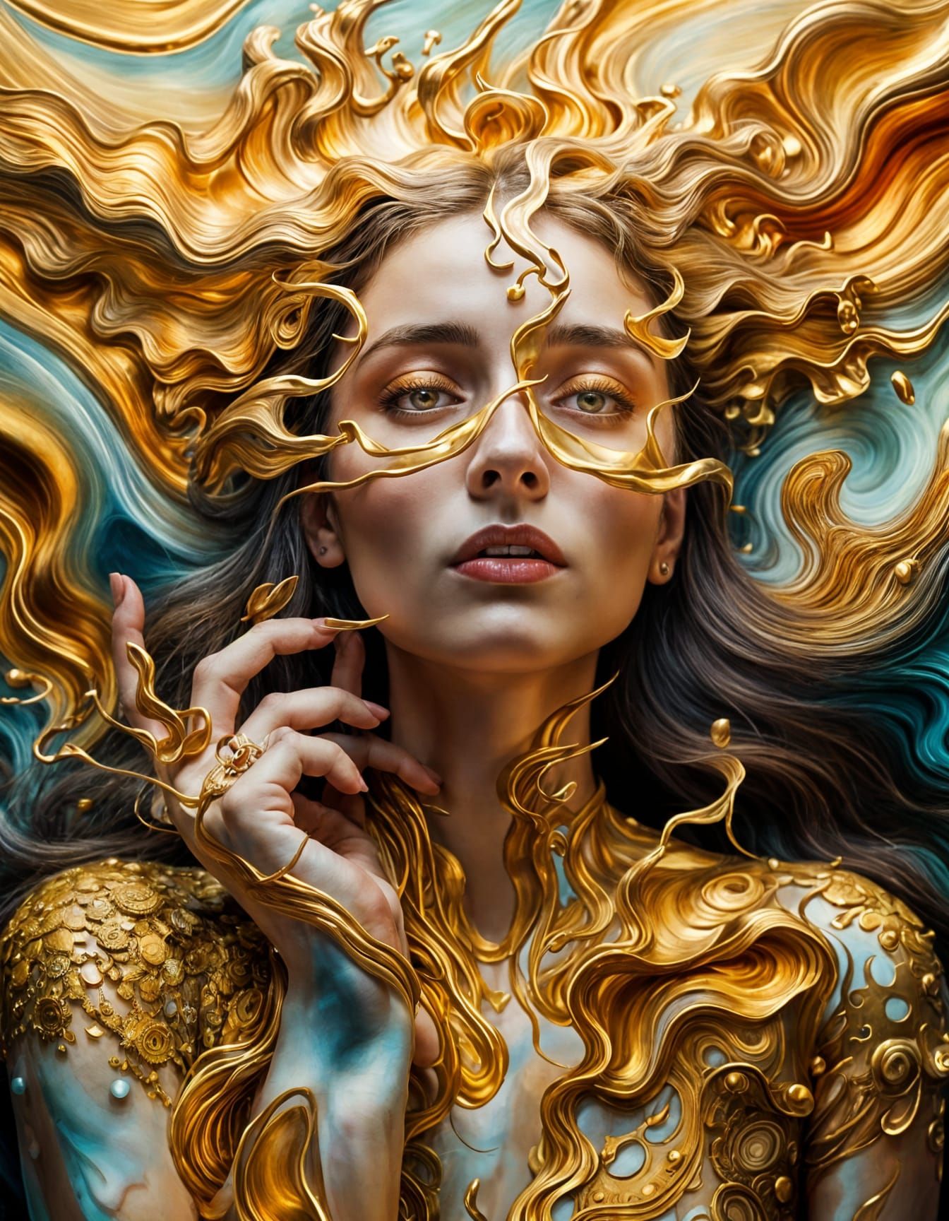 Surreal Female Portrait in Dali Style