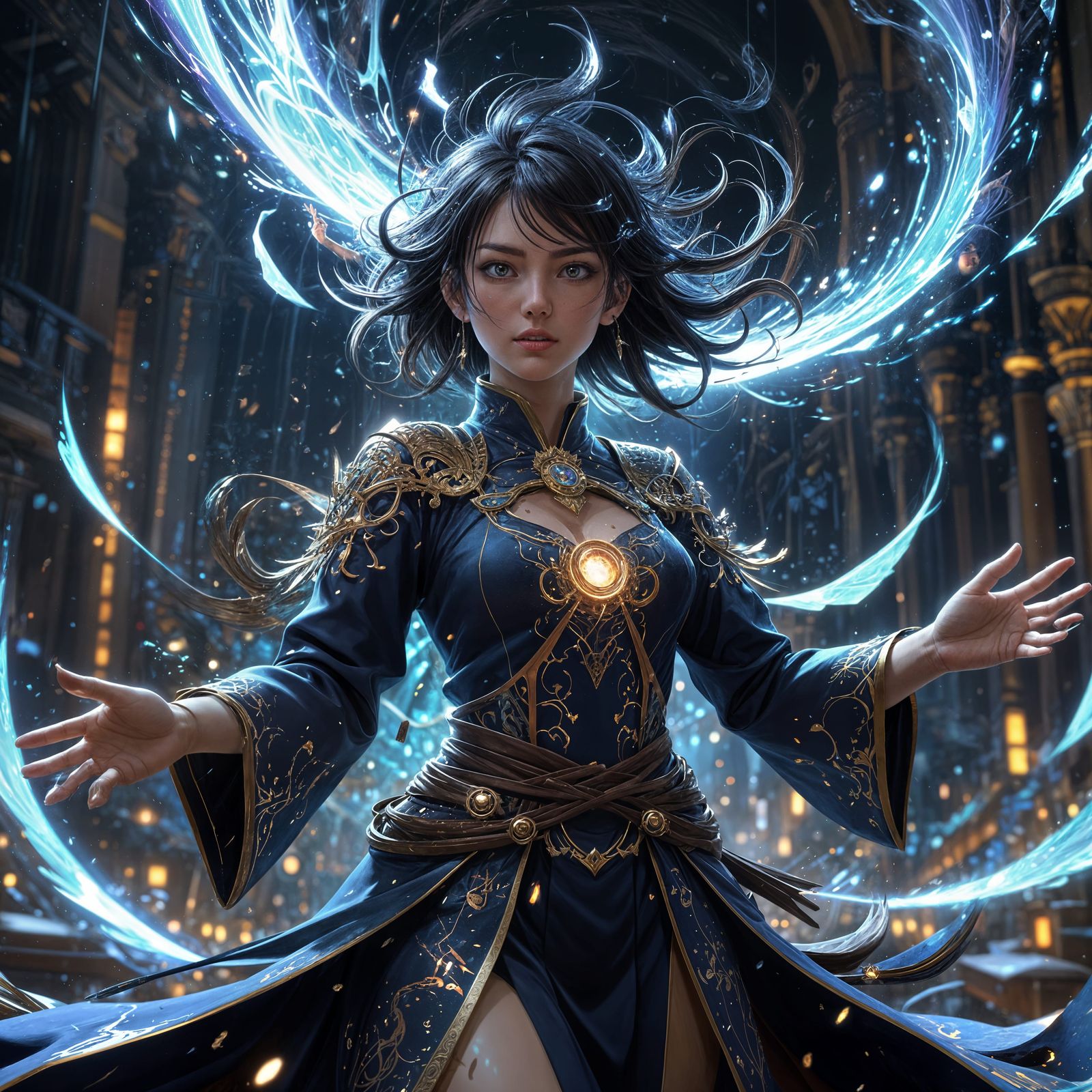 Anime Sorceress Summons Cosmic Energy and Raining Money