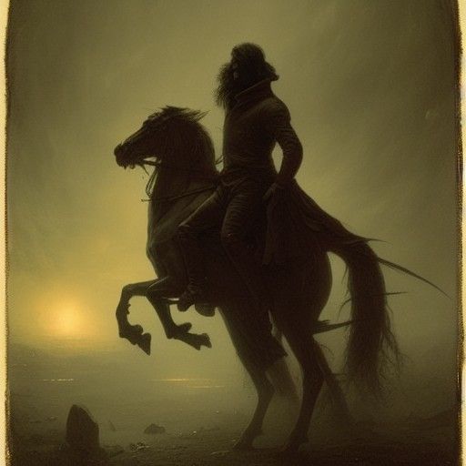 Headless Horseman in Gothic Horror Style
