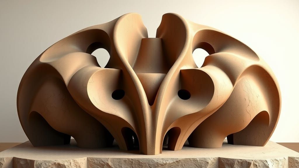 Symmetrical Desert Clay Sculpture
