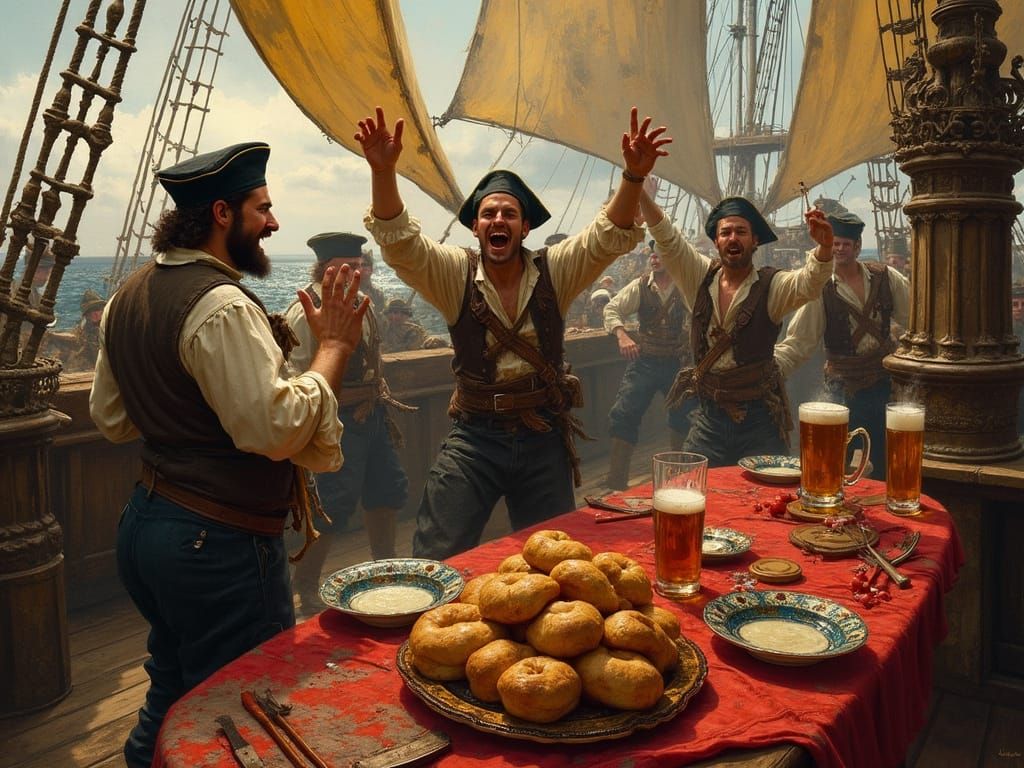 Vibrant Sailor's Tavern Scene