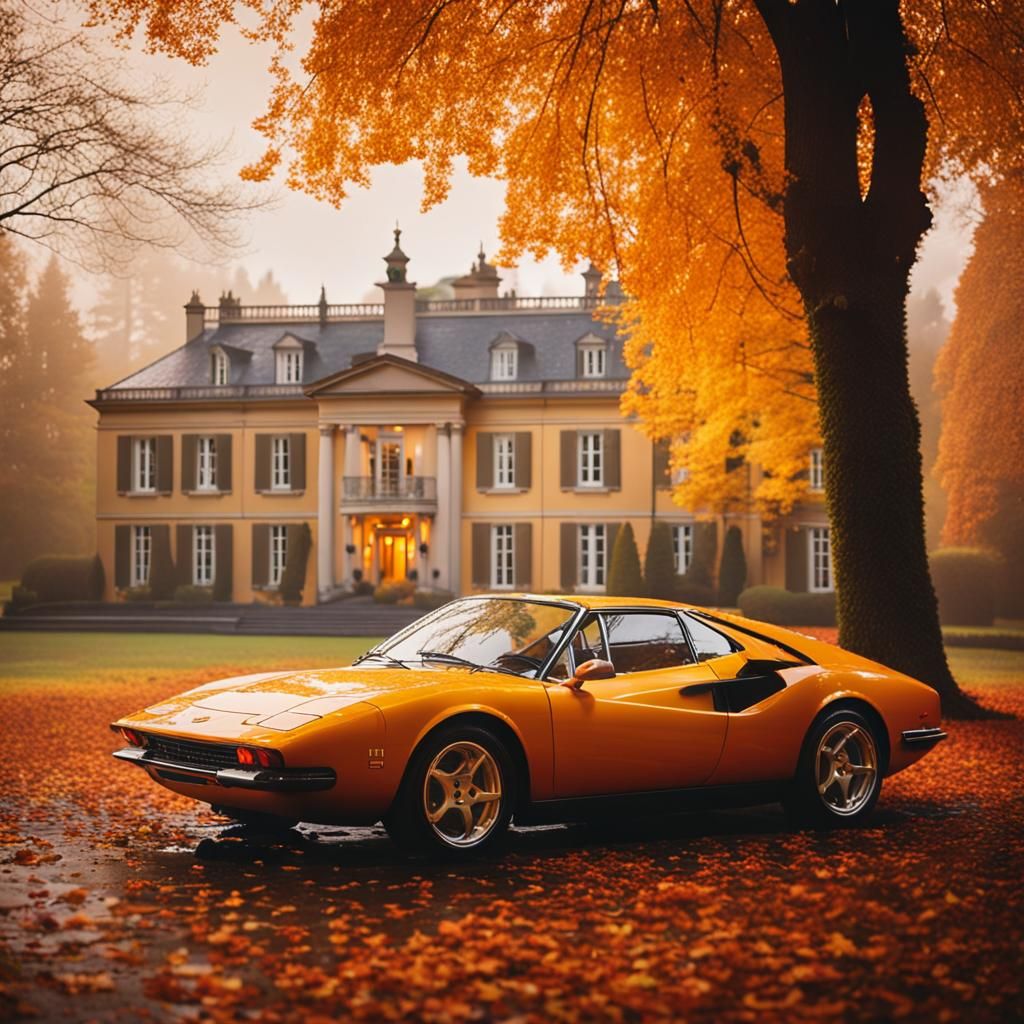 Luxury Mansion on Misty Autumn Day: Estate Photography