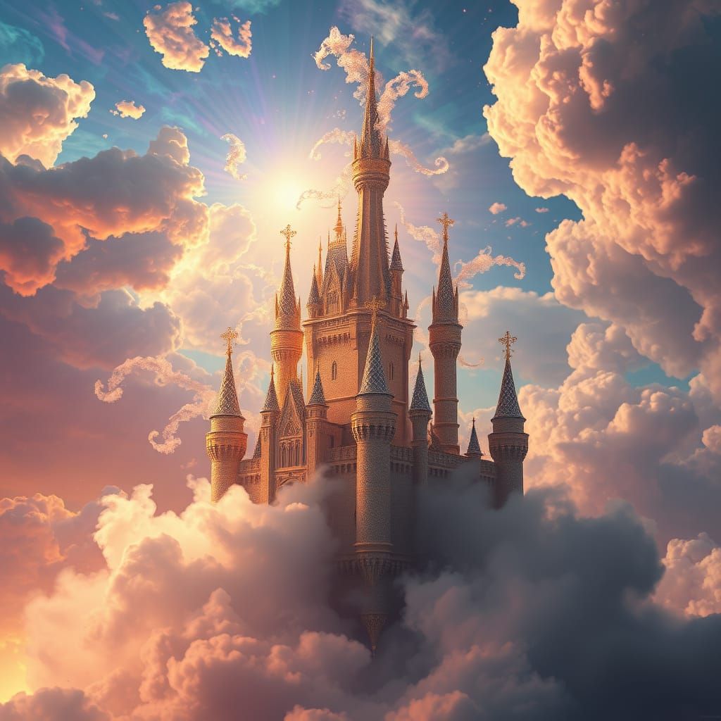 Celestial Citadel in Vibrant, Ethereal Splendor