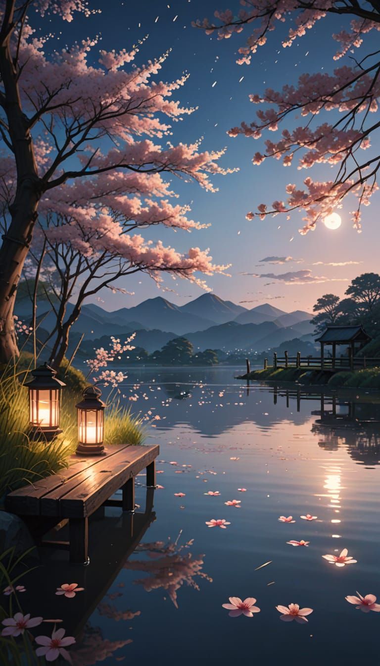 riverbank just after sunset