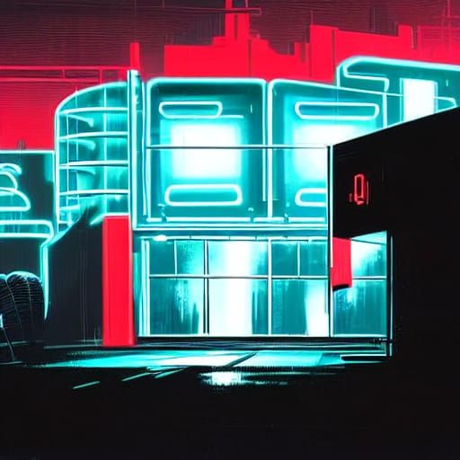 Neon Ankylosaur in Futuristic Style