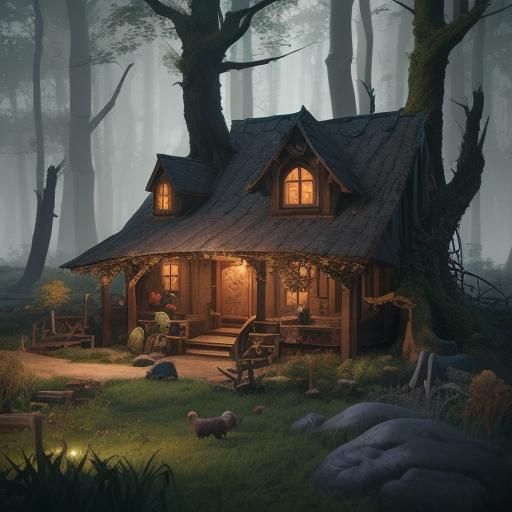 Cozy Underground Tree Root Room with Hedgehogs