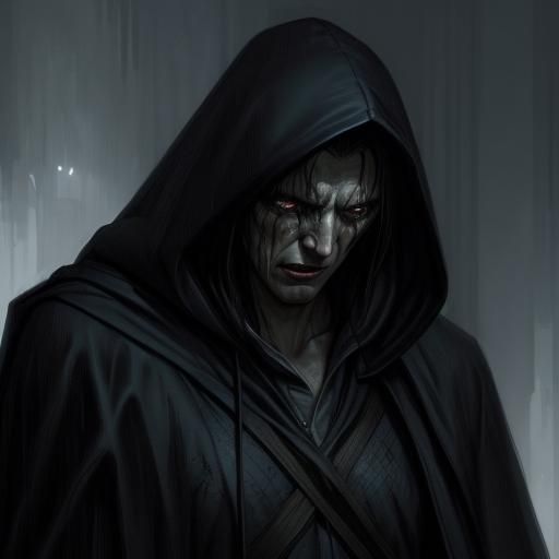 Sinister Hooded Figure Crying