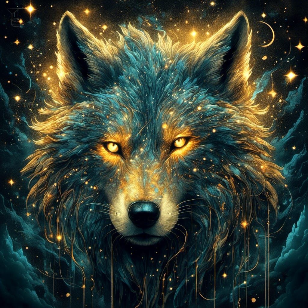 Luminous Ethereal Wolf in Dark Fantasy Style