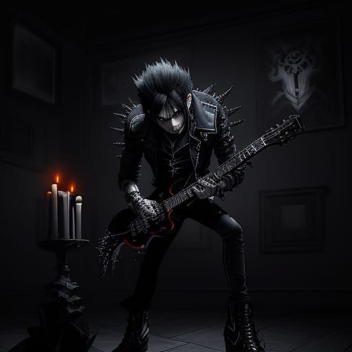 Shadow the Hedgehog in Dark Emo Attire, Gothic Shadows