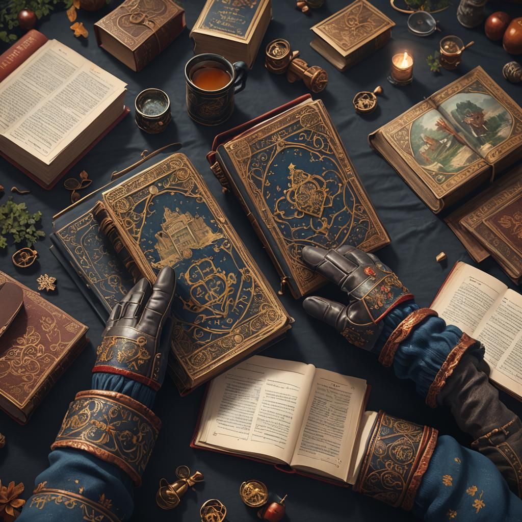 Fingerless Mittens on Hands Reading a Book