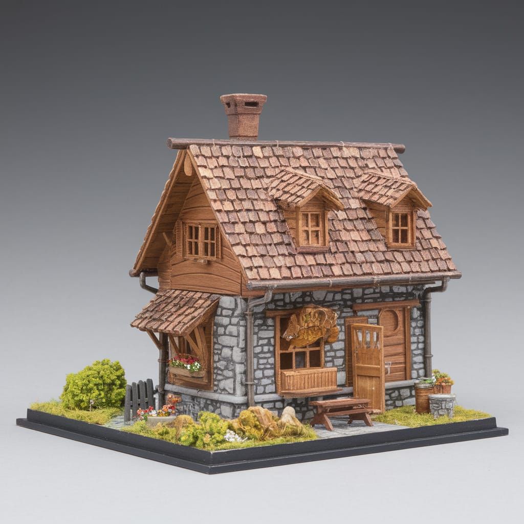 Miniature Chalet in Whimsical Perspective