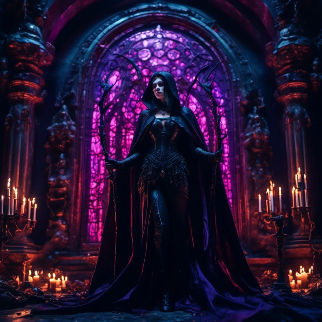 Undead Demon Queen in Dark Fantasy Art Nouveau