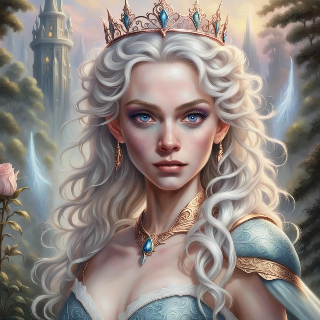 Ethereal Elf Warrior with Rose Gold Tiara