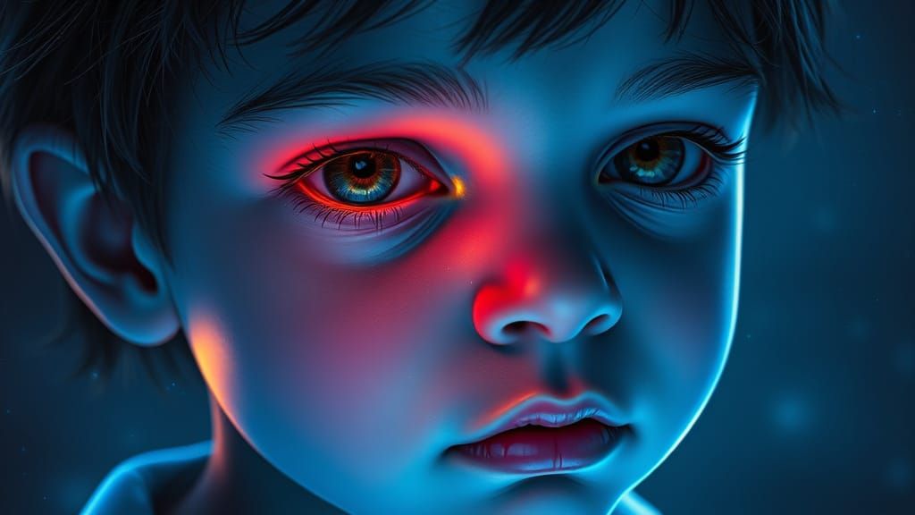 Ethereal Starlight Portrait of a Wise Child