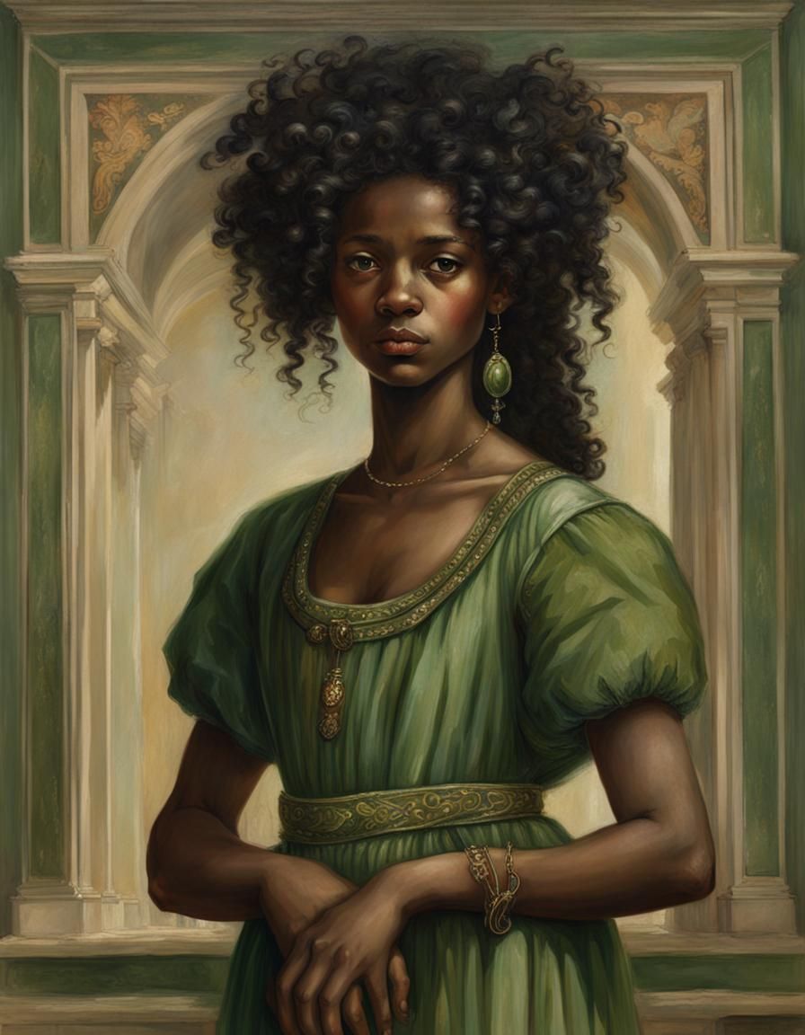 Renaissance Painting of a Black Woman in Roman Dress