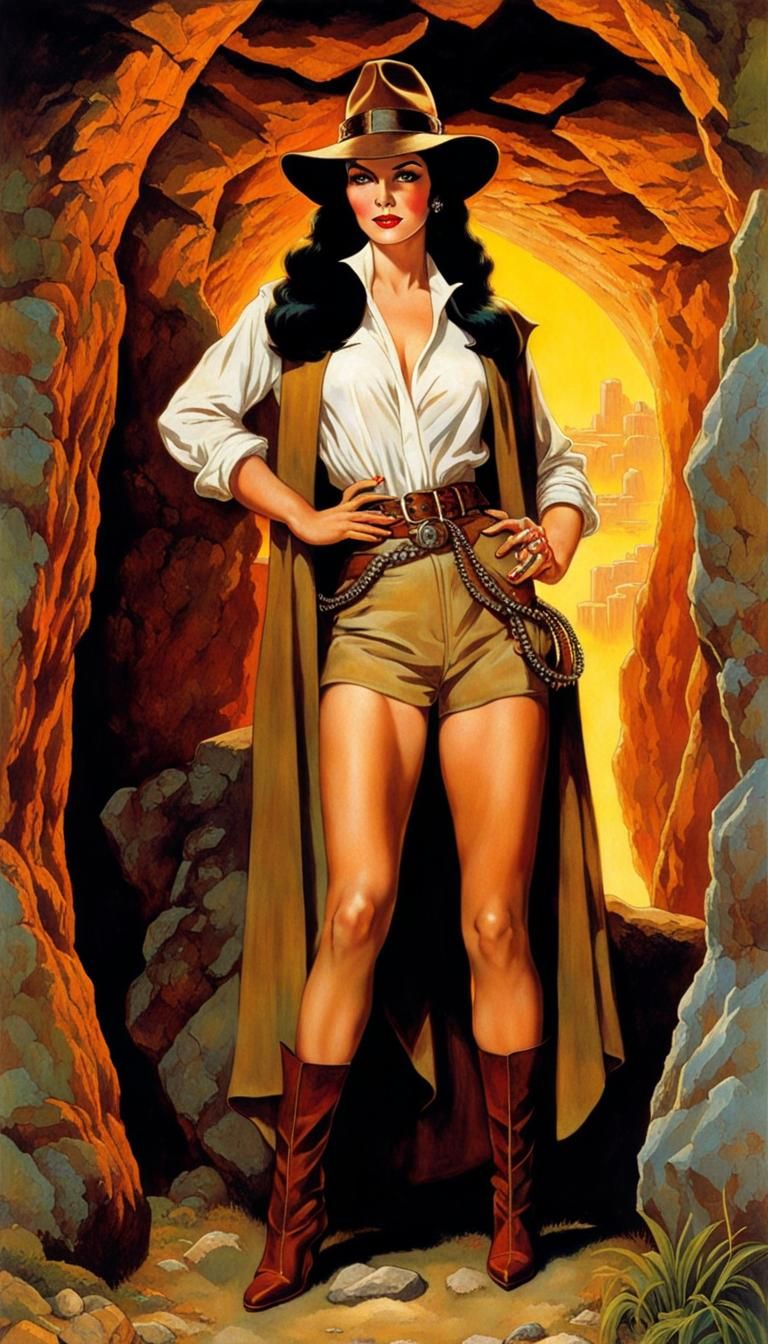Elvira dressed as Indiana Jones
