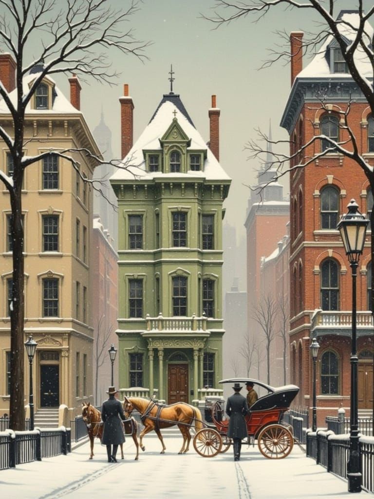 Surreal Winter Wonderland in Vintage Style