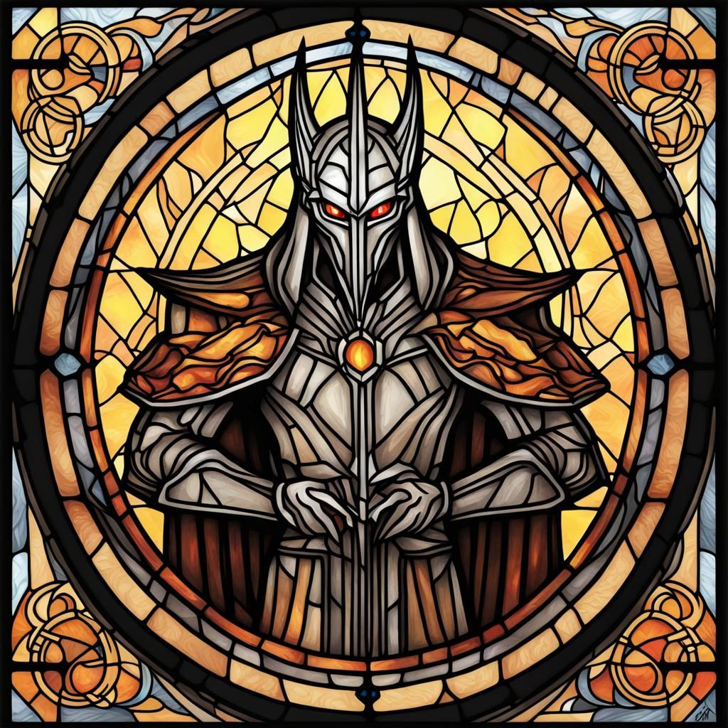 Sauron in Stained Glass Style