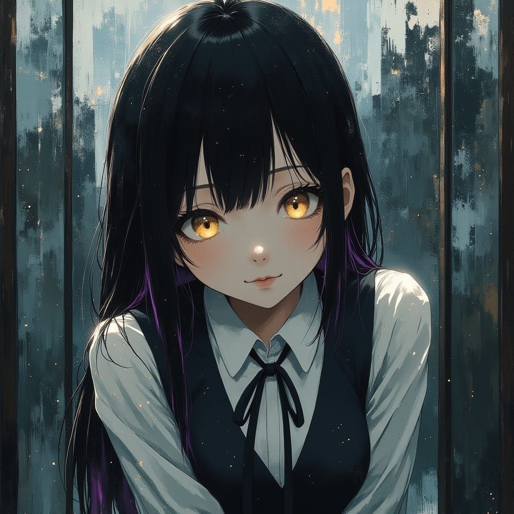 Tired Anime Girl Haunted by Junji Ito Ghosts