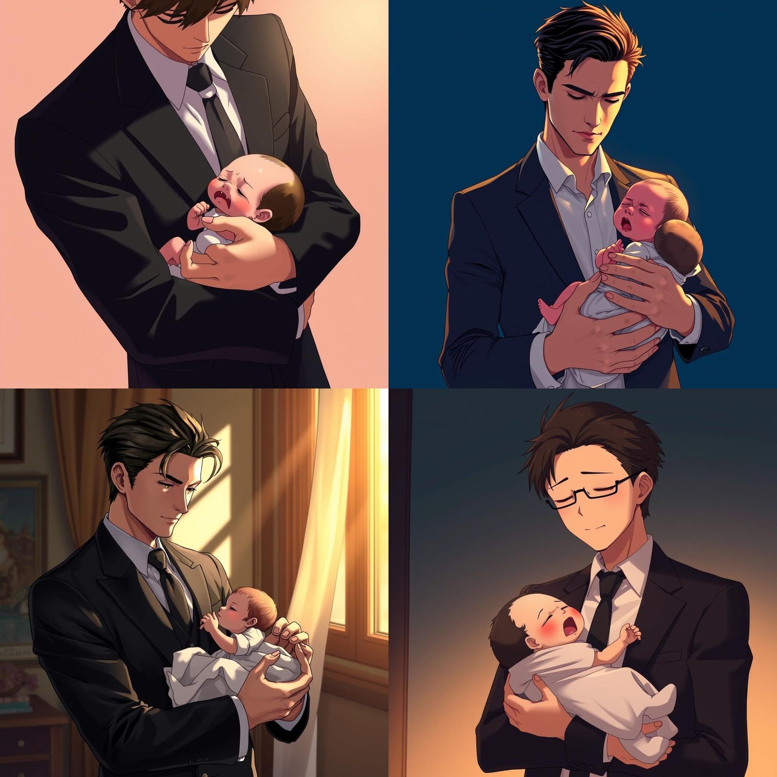 Levi Ackerman Soothes Crying Baby: Anime Art