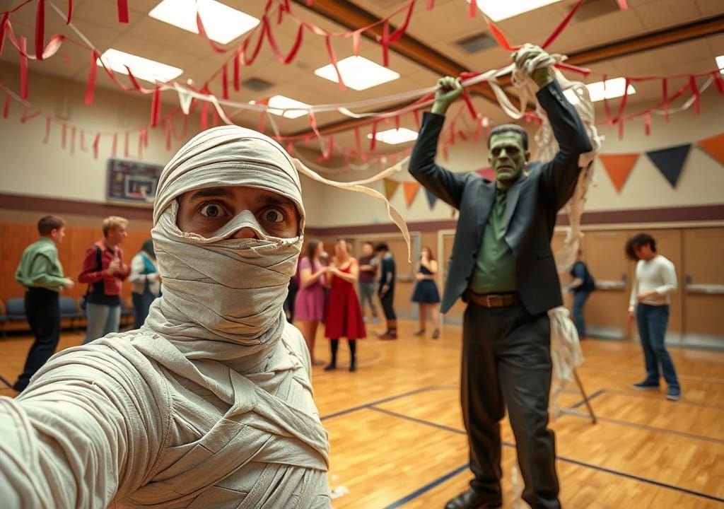 Classic Monsters Decorate for School Dance