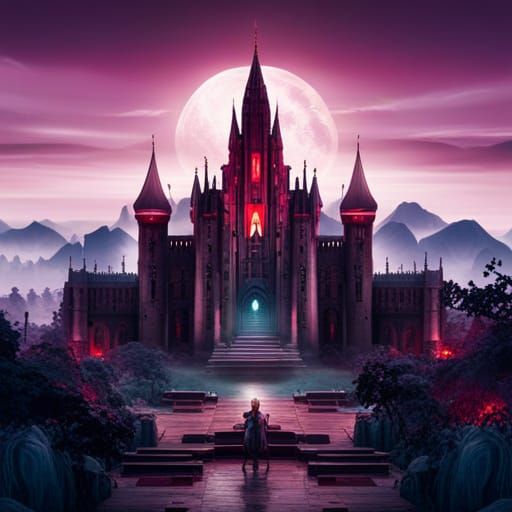 Majestic Vampire Kingdom with Dark Castle in 8K