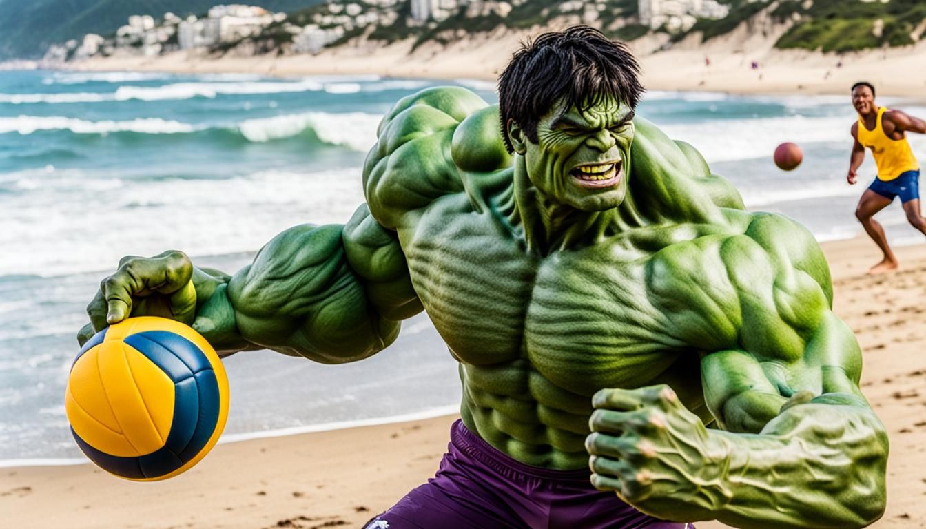 Hulk Plays Beach Volleyball