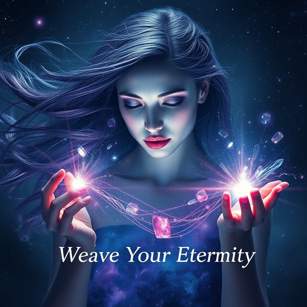 Cosmic Goddess Weaves Stellar Tapestry in Boundless Void