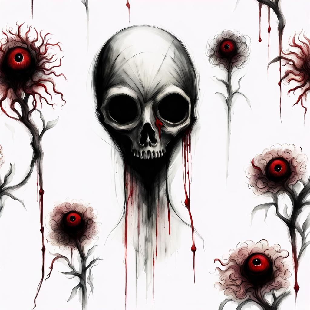 Ghostly Nightmare: A Minimalist Dark Fantasy Sketch