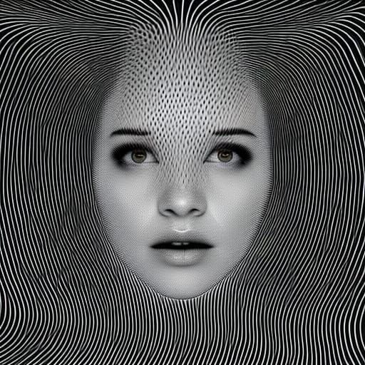 Woman Emerges from Matrix Code Whirlpool