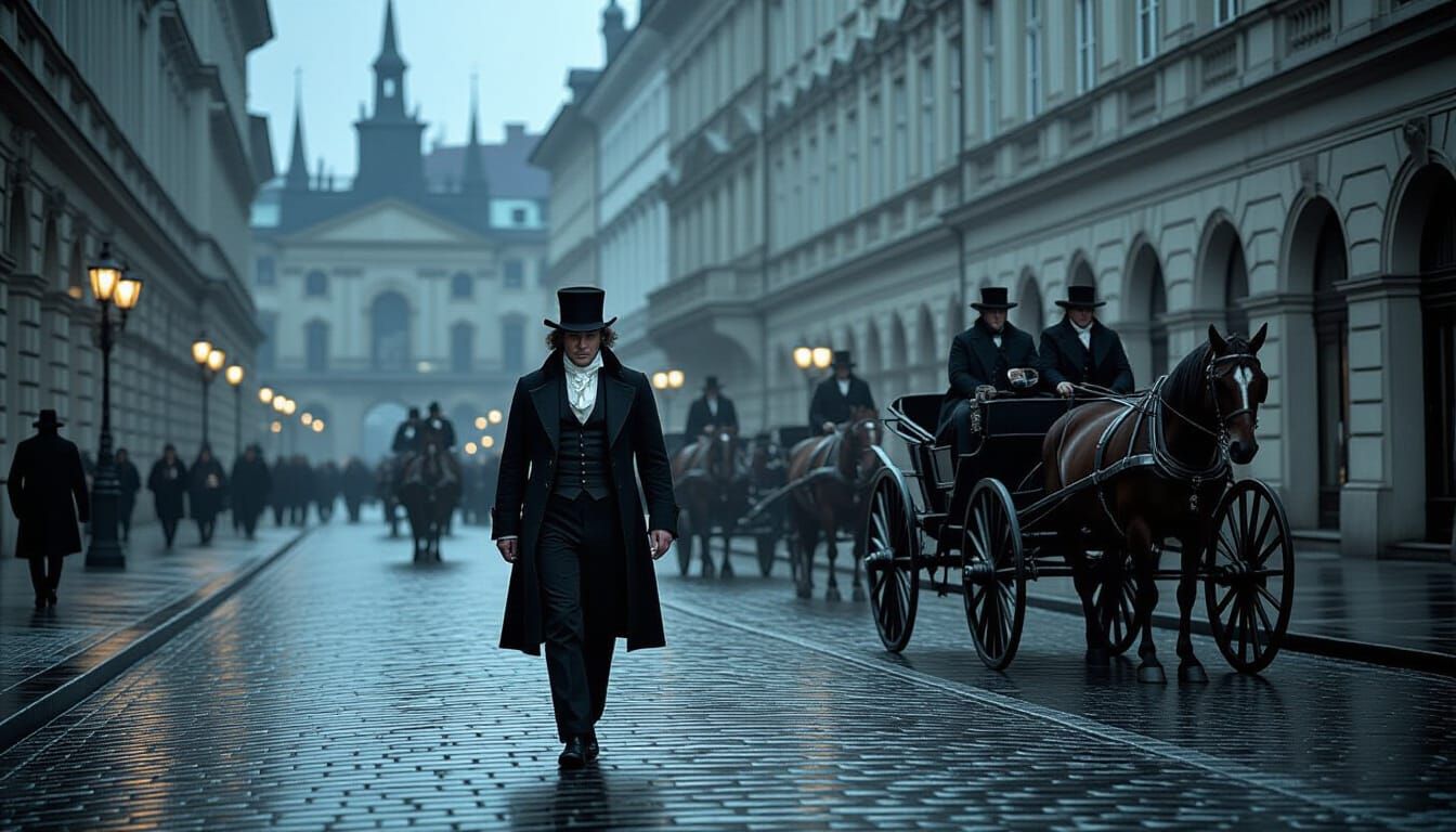 Beethoven Walks 19th Century Vienna Streets in Cinematic Fil...