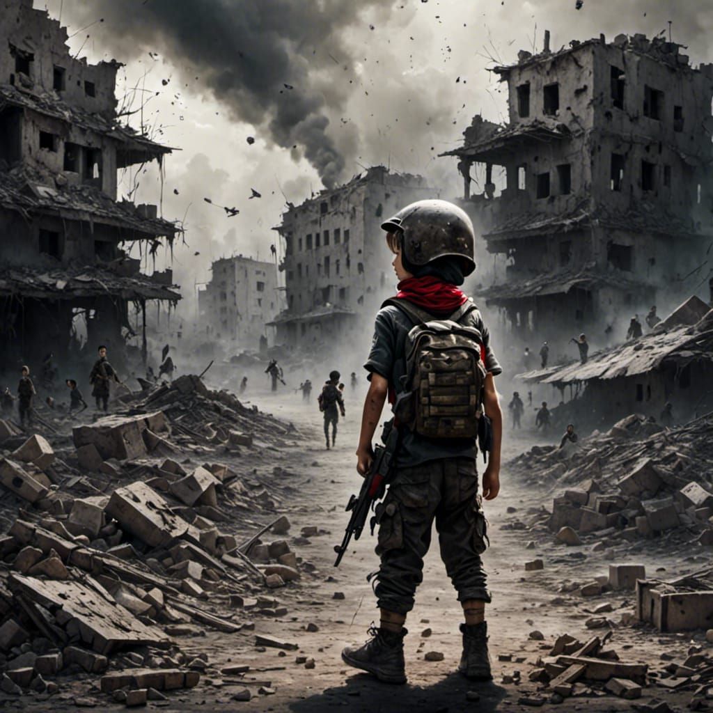 Children in War Zone: Bullets Over Destroyed Cities