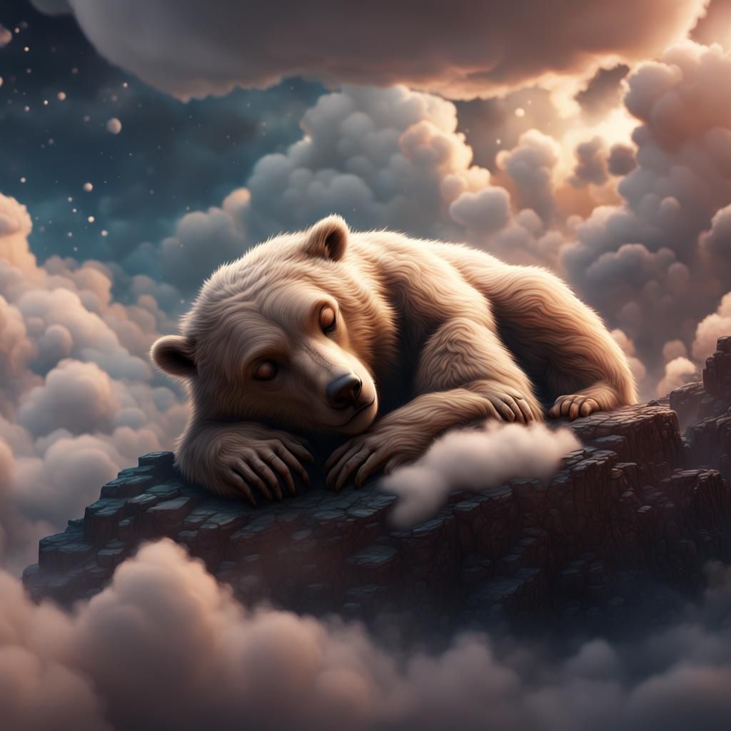 Dreamy Cloud Bear: Fantasy Concept Art