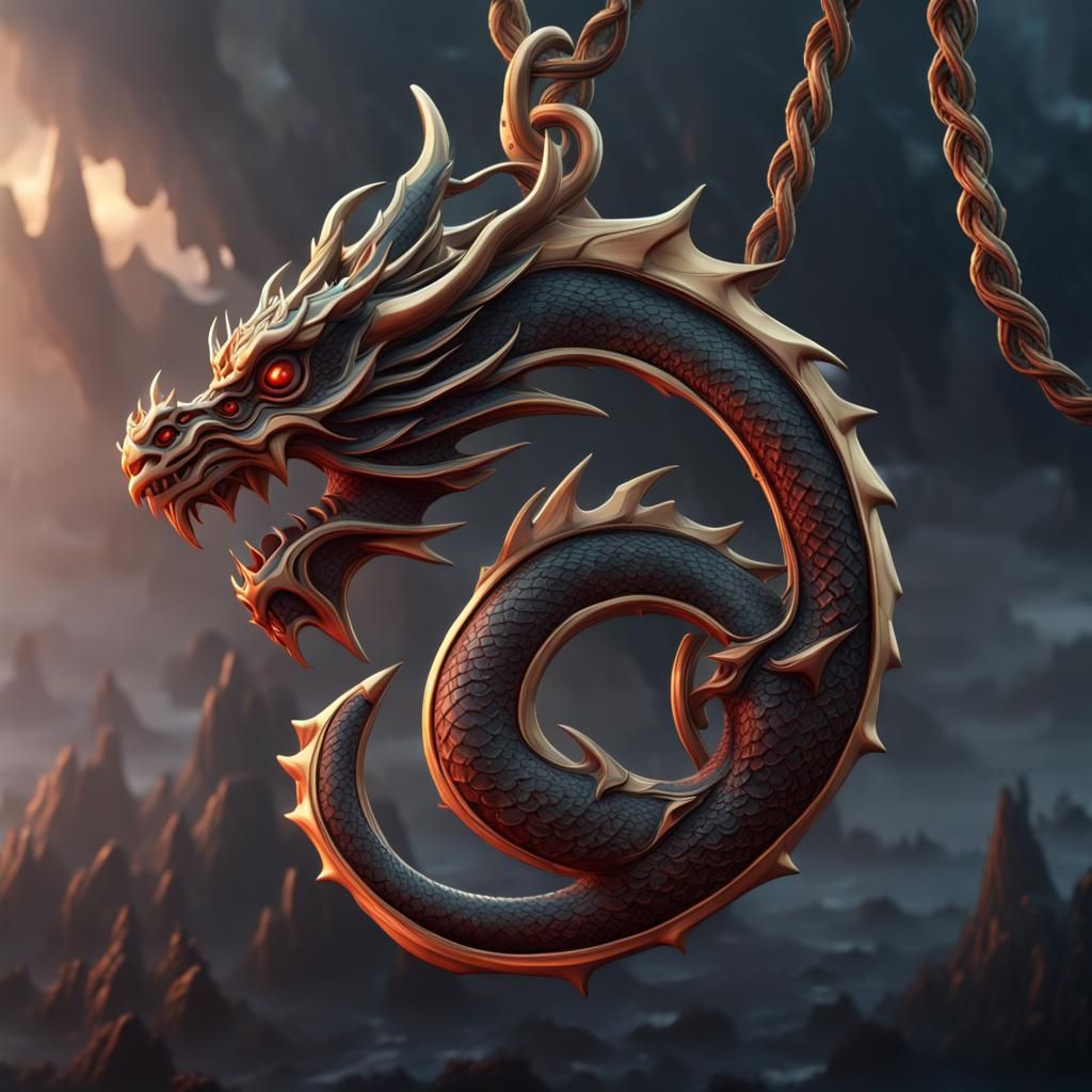 Dragon Symbol Necklace: Fantasy Concept Art