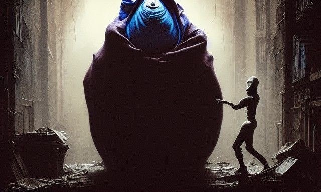 Hyperrealistic Oogie Boogie Digital Illustration in 16k